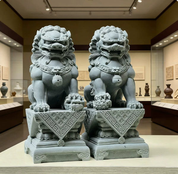 Guardians of Tradition – Imperial Stone Lion Statues (Pair)