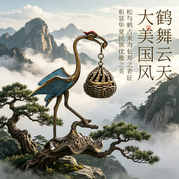瑞鹤展翅小香炉