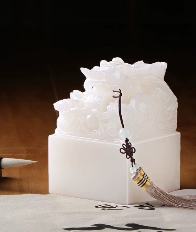 Your Noble Mark – Custom White Jade Imperial Seal