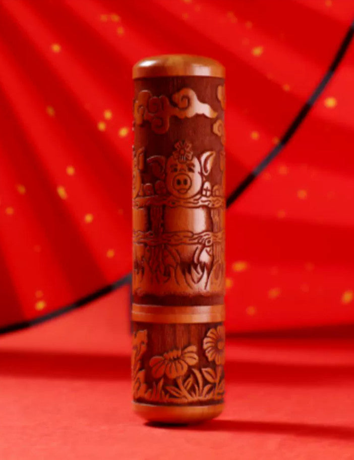 Your Zodiac Mark – Custom Chinese Zodiac Wooden Seal ✨