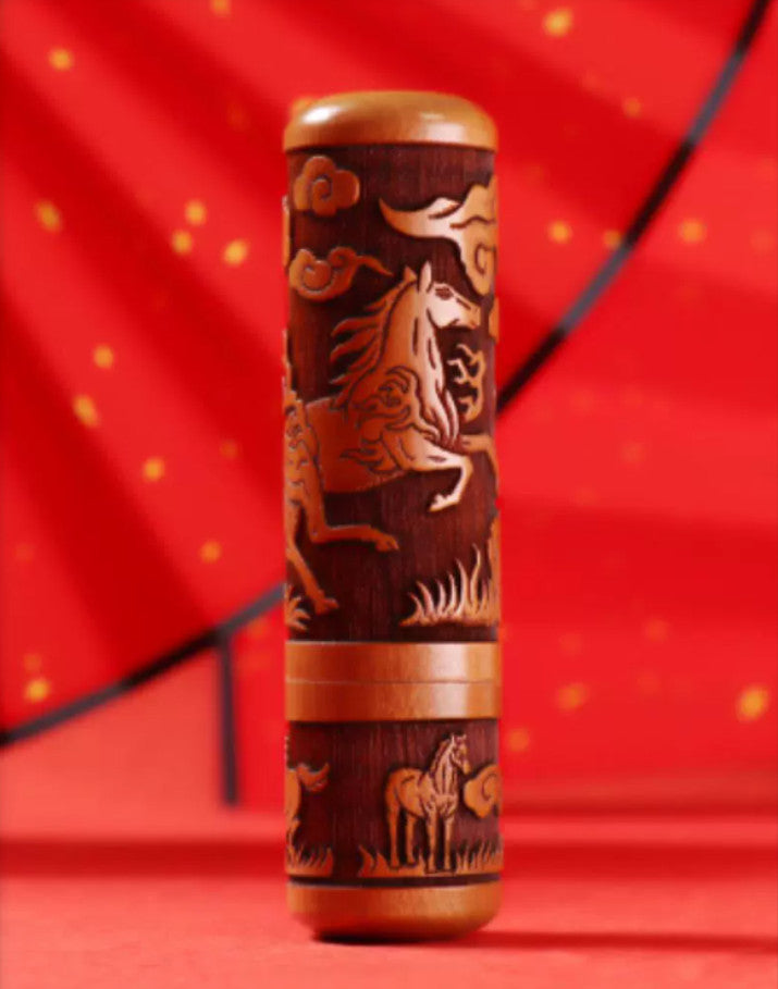 Your Zodiac Mark – Custom Chinese Zodiac Wooden Seal ✨