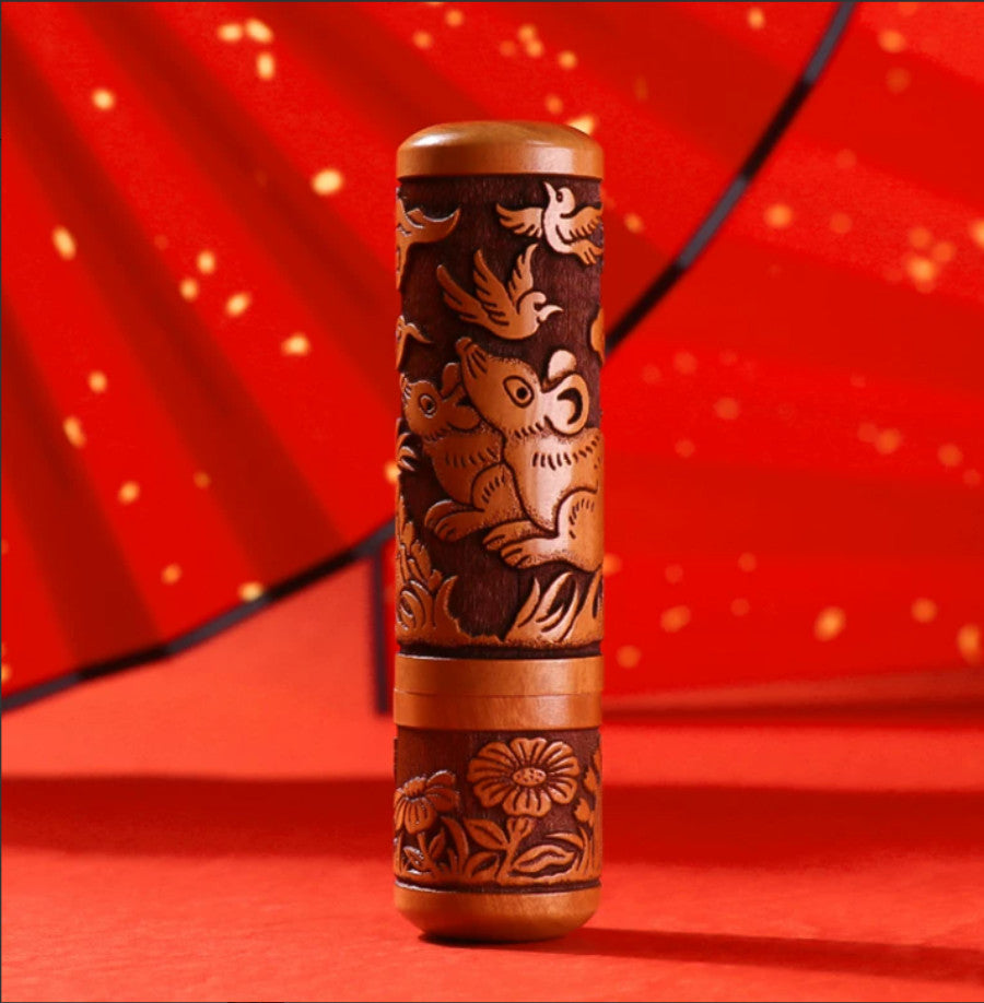 Your Zodiac Mark – Custom Chinese Zodiac Wooden Seal ✨