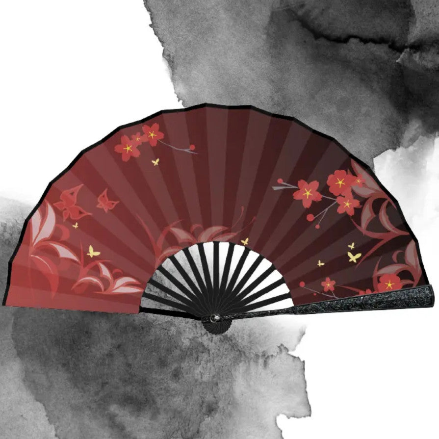 Flame Butterfly Metal Folding Fan