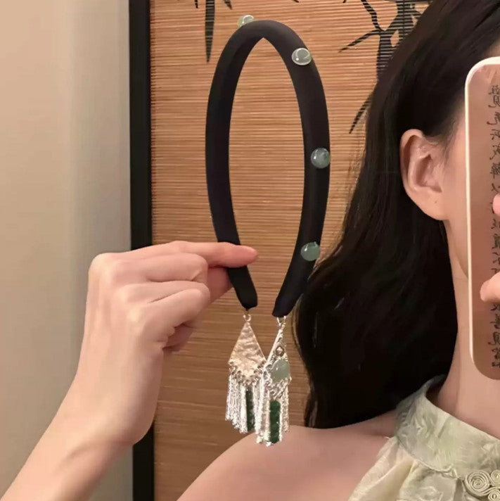 Elegance Without Effort – Tassel Faux‑Earring Headban