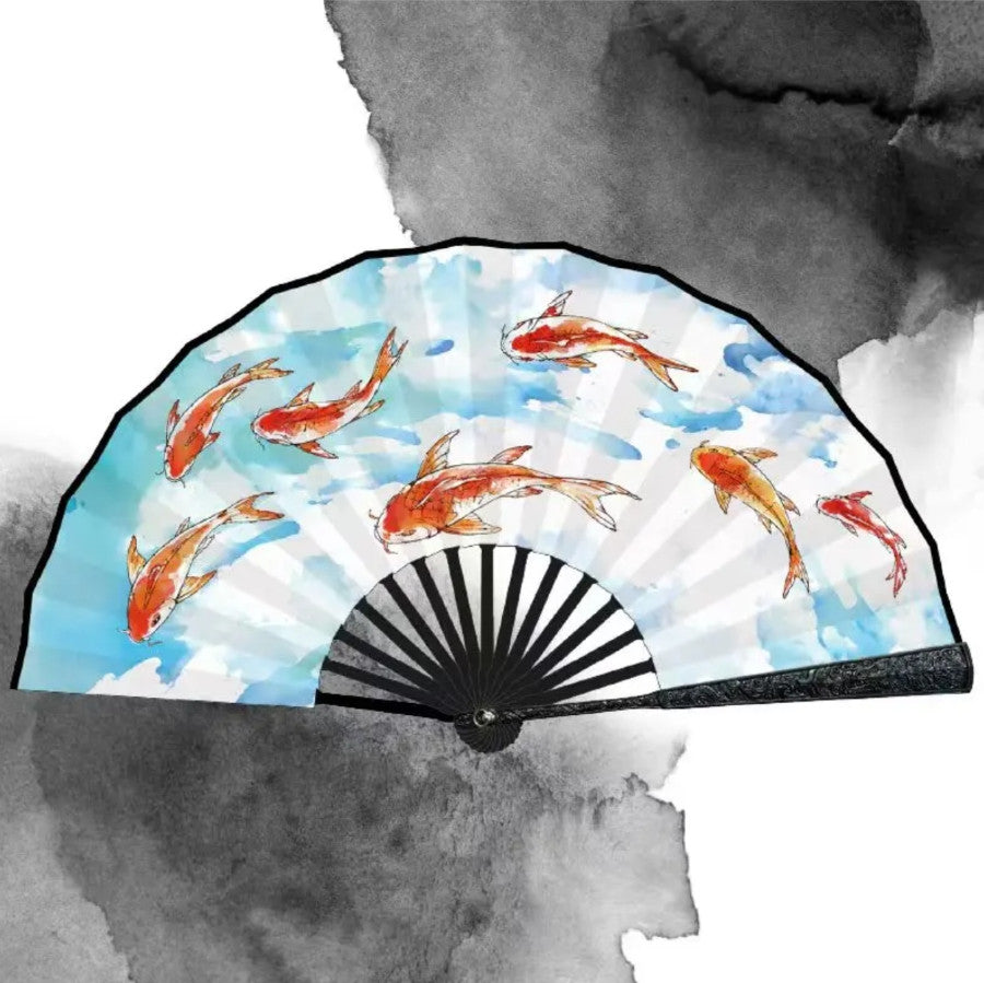 Fortune Koi Metal Folding Fan