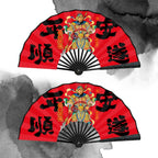 Tang Dynasty Guardian Warrior Metal Folding Fan