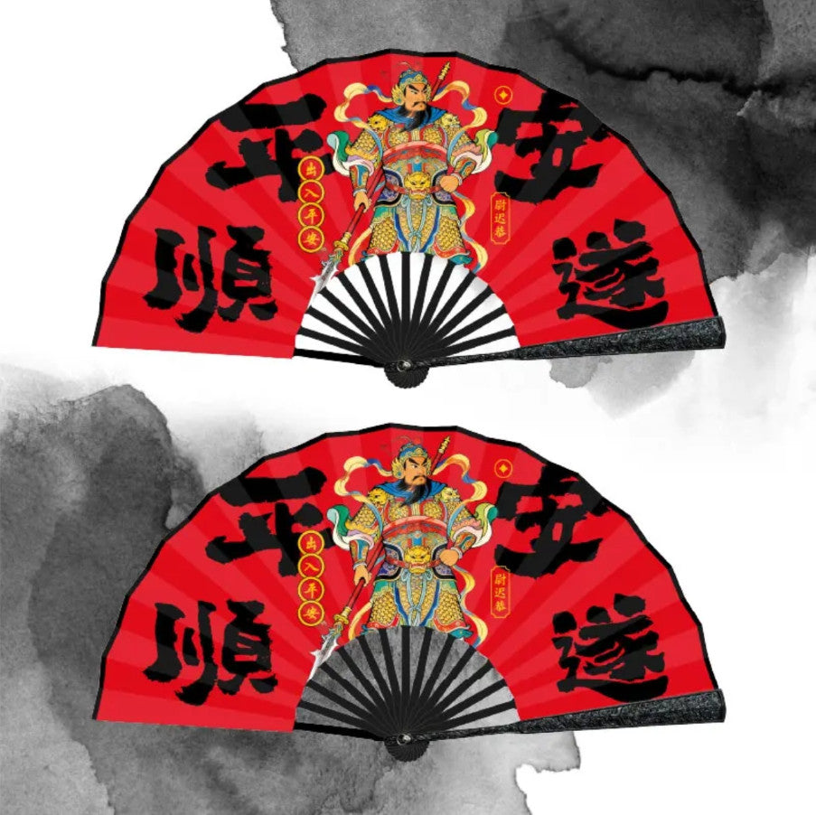 Tang Dynasty Guardian Warrior Metal Folding Fan