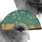 Imperial Auspicious Crane Metal Folding Fan