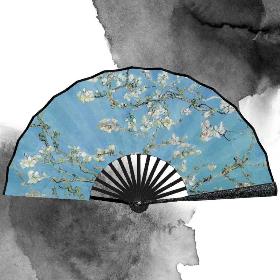 Flourishing Life Apricot Blossom Metal Folding Fan