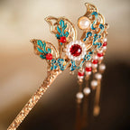 A Noble Grace – Jinhua Cloisonné Tassel Hair Stick ✨