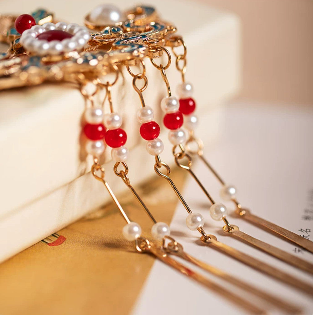 A Noble Grace – Jinhua Cloisonné Tassel Hair Stick ✨